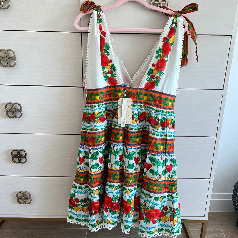 NWT FARM RIO x ANTHROPOLOGIE  delicate forest scarves Tiered Mini Dress - Picture 3 of 5